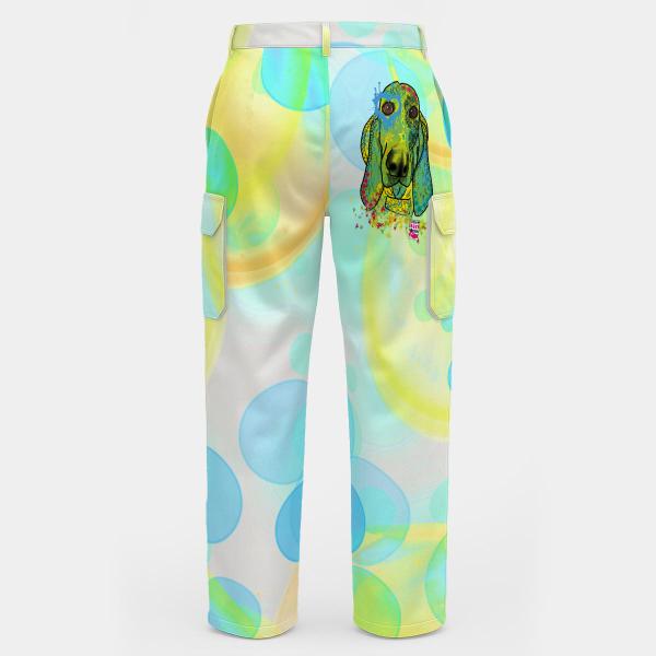 Cargohose mit Paolo - Hose, lang oder kurz, bunt, 100% Polyester, Grösse S-5XL, fester Stoff, Normale Passform, Mischling, Mix, Basset Hound